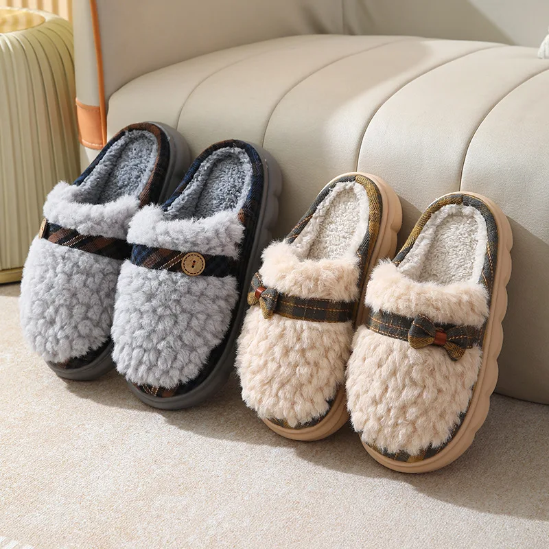 

Spring Summer Slippers Soft Flax Simple Cute Warm Home Men Women House Floor Indoor Slides Fur Cross Fat Dudu Shoes Room Flat