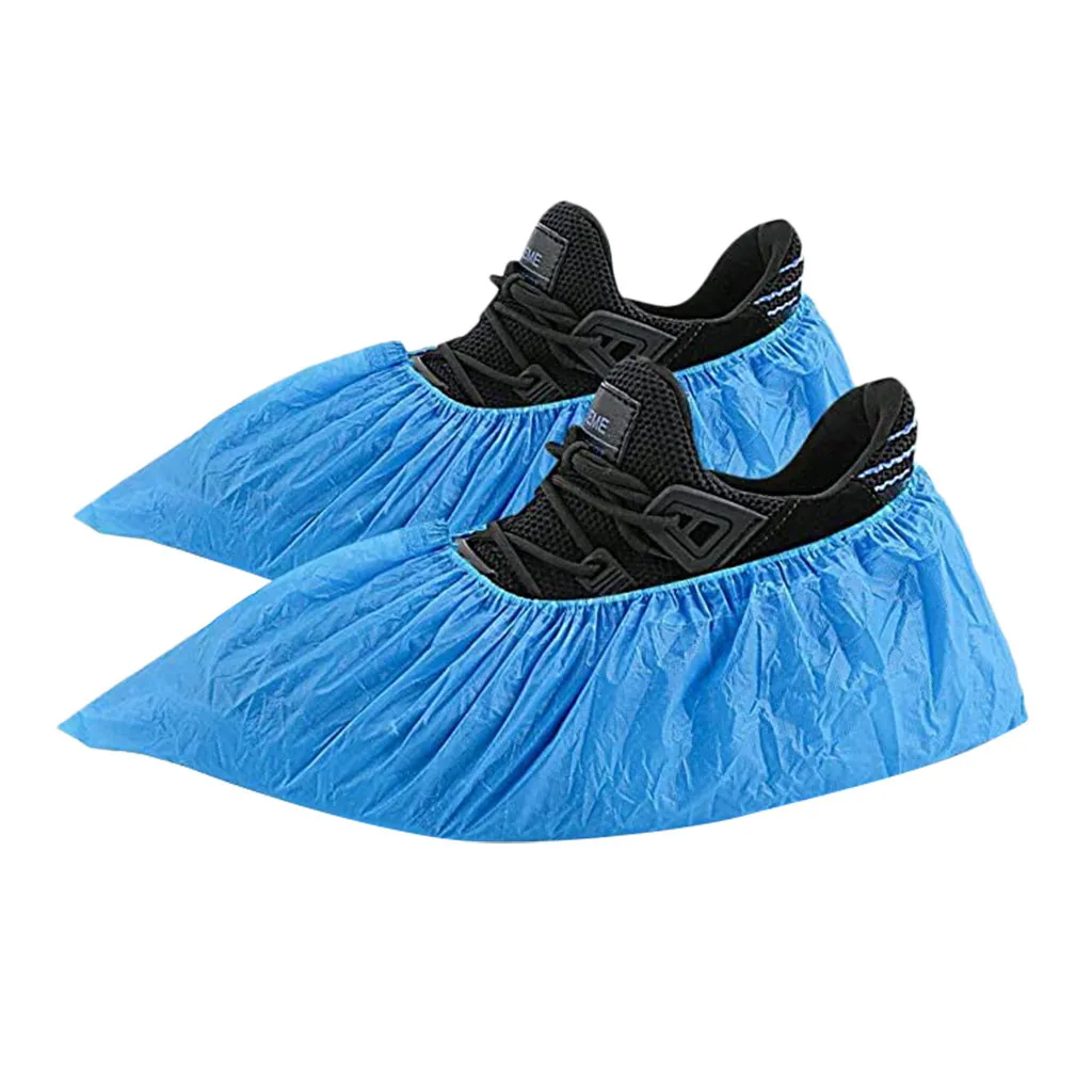 Shoe Covers 50 Pcs Portable Waterproof Boot Covers Plastic non-slip Wear Disposable Overshoes Rain Shoe Mud-proof