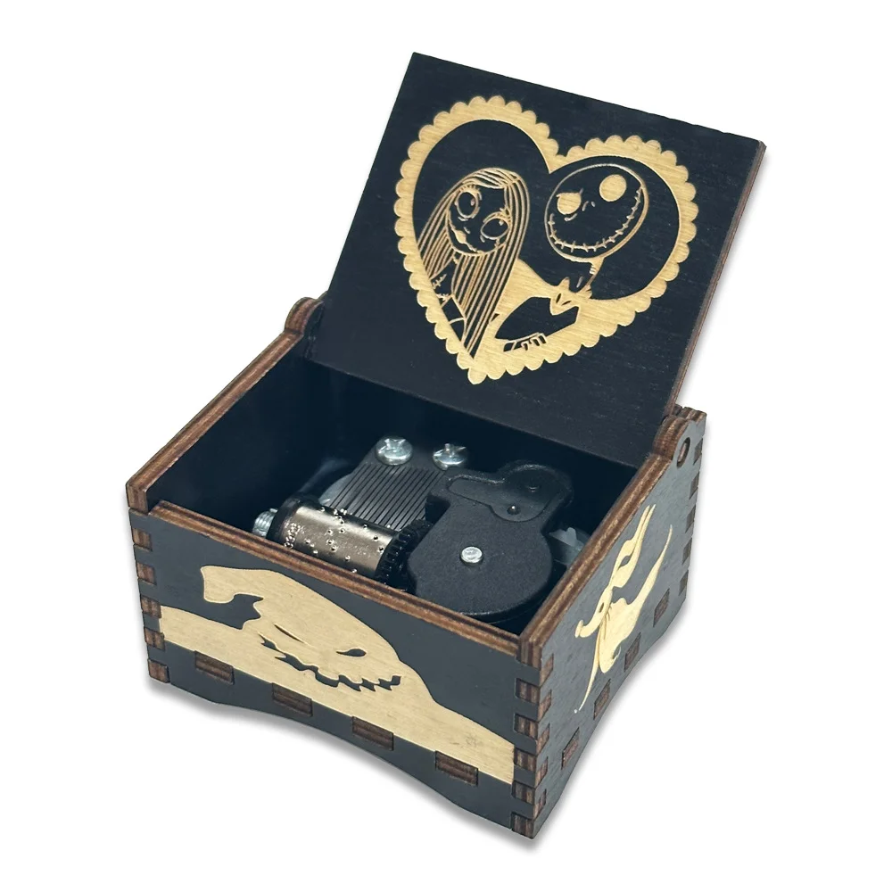 Wooden Music Box Creative Spring Music Box Laser Engraving Gift Giveaway Stall Toy Display