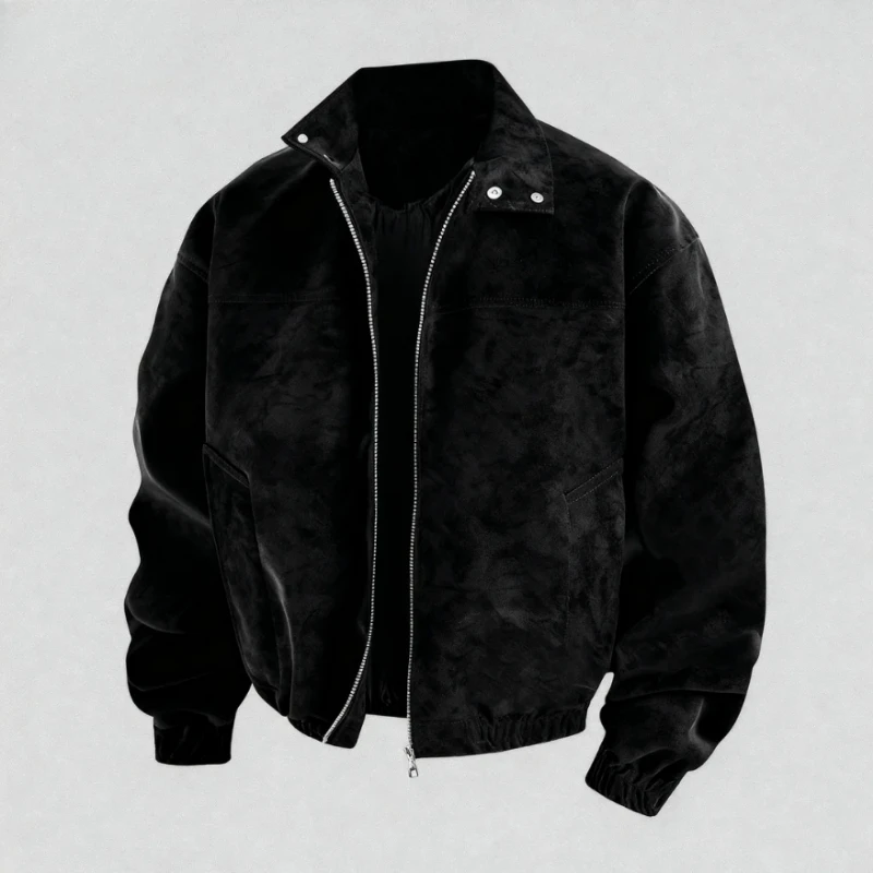 2025 Autumn and Winter Men's Stand Up Collar Jacket Loose Comfortable Versatile Handsome Men