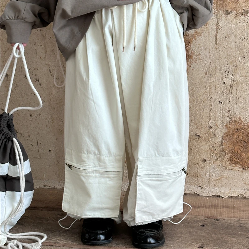 

Детский комбинезон с карманами, повседневные свободные брюки в Корейском стиле для мальчиков и девочек, осень 2023