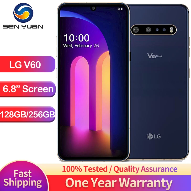 

Оригинальный мобильный телефон LG V60 5G ThinQ V600TM V600VM V600AM 6,8 Android смартфон 8 ГБ ОЗУ 128 ГБ/256 Гб ПЗУ сотовый телефон