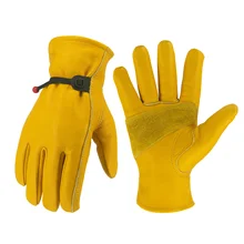 

KKOYING Cowhide Leather Work Gloves Motorcycle Gloves Non-slip Driving Gloves