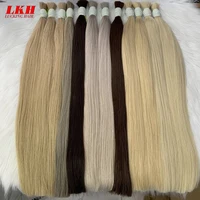 Vierge Real100 % Extension de cheveux humains en vrac noir 613 cheveux blonds en vrac 12a tissage pour tressage non transformés sans trame cheveux raides 5