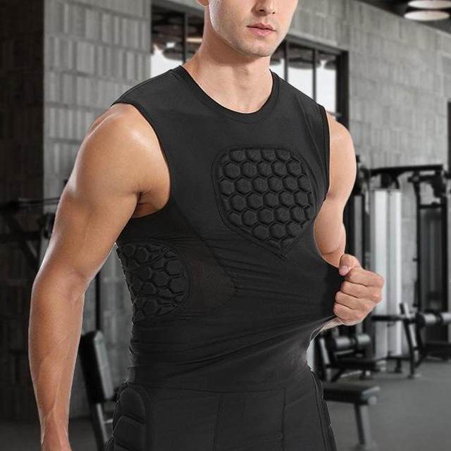 Compression Shirt Padded for Men, Protector of Ribs on The Chest of The Protector, Compression Vest for Training