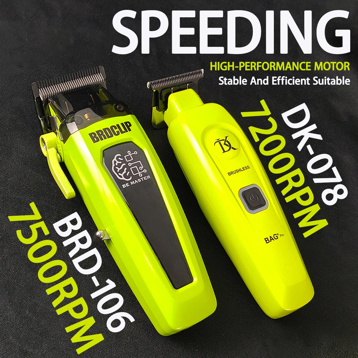 New Professional BRDCLIP BRD106 078 Hair Clipper 7500RPM 7200RPM Hair Salon Trimmer DLC Blade with Charging Base Barber for Men 2
