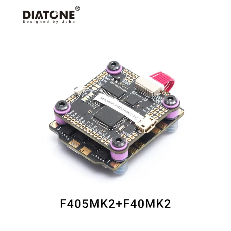 

Контроллер полета Diatone MAMBA F405MK2 Betaflight и F40MK2 40A 3-6S DSHOT600 FPV Racing Brushless ESC для радиоуправляемого мини-дрона