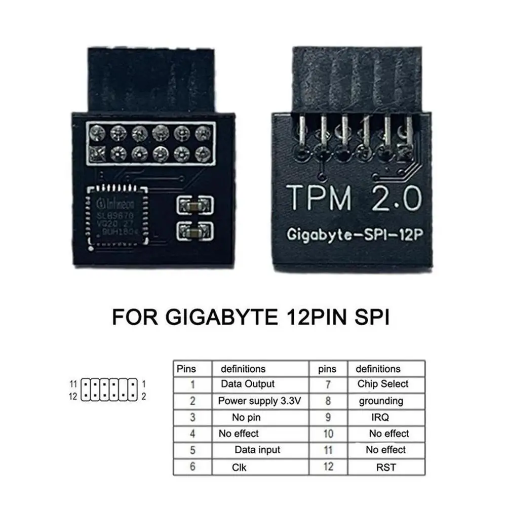 【Shop Now and Save】 Encryption Security Module Remote LPC Interface TPM 2.0 Supports Version 2.0 12 14 18 20-1pin Pin For Multi Brand Mothe.