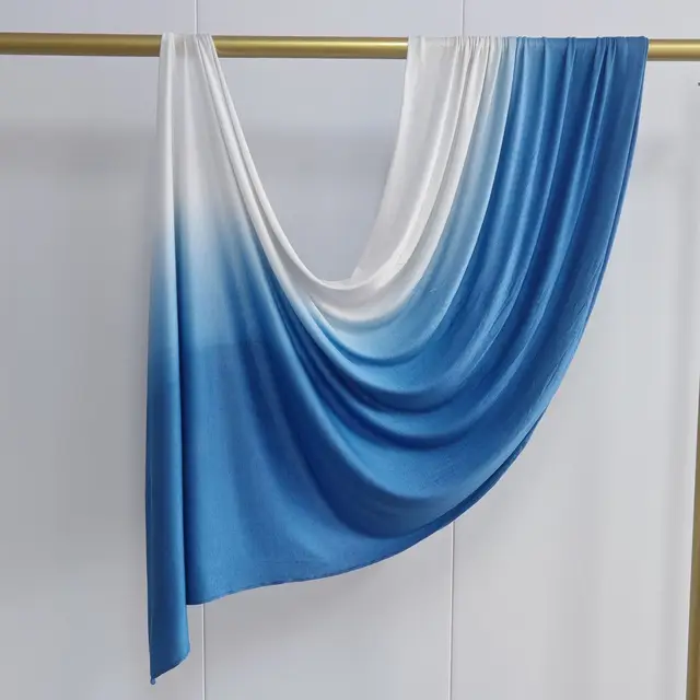 Nouveau Hijabs en Jersey dégradé Double face pour femmes, écharpe en coton pour femmes, enveloppes et châles, bandeau musulman, Turban islamique