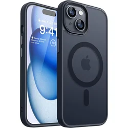 Matte Soft Magnetic Armor Case - Hybrid Shockproof Hard Shell for iPhone 12 (Black)