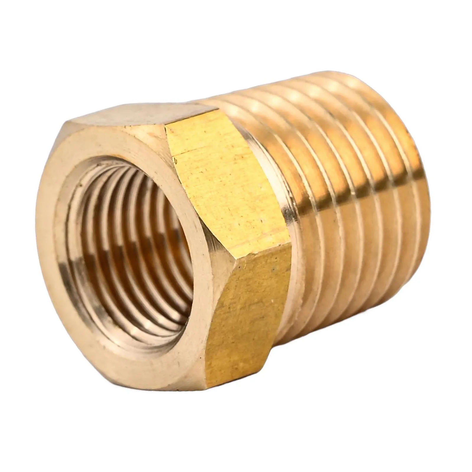 Stylish Brass 14 NPT Male To 18 NPT Female Pipe Reducer Adapter 1/4 Male to 1/8 Female Gold Color Coated