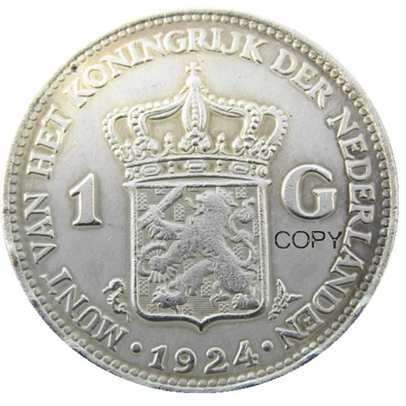 

Нидерланды, 1924 1 Gulden wilhelмин I Посеребренная копия декоративная монета