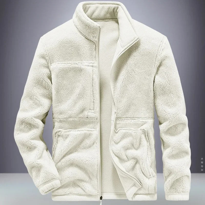 Winter jacket fleece jacket sports jacket Winter Jacket Men Trendy Added Fleece Thick Lamb Jacket Outdoor Sportswear Oversized Jacket