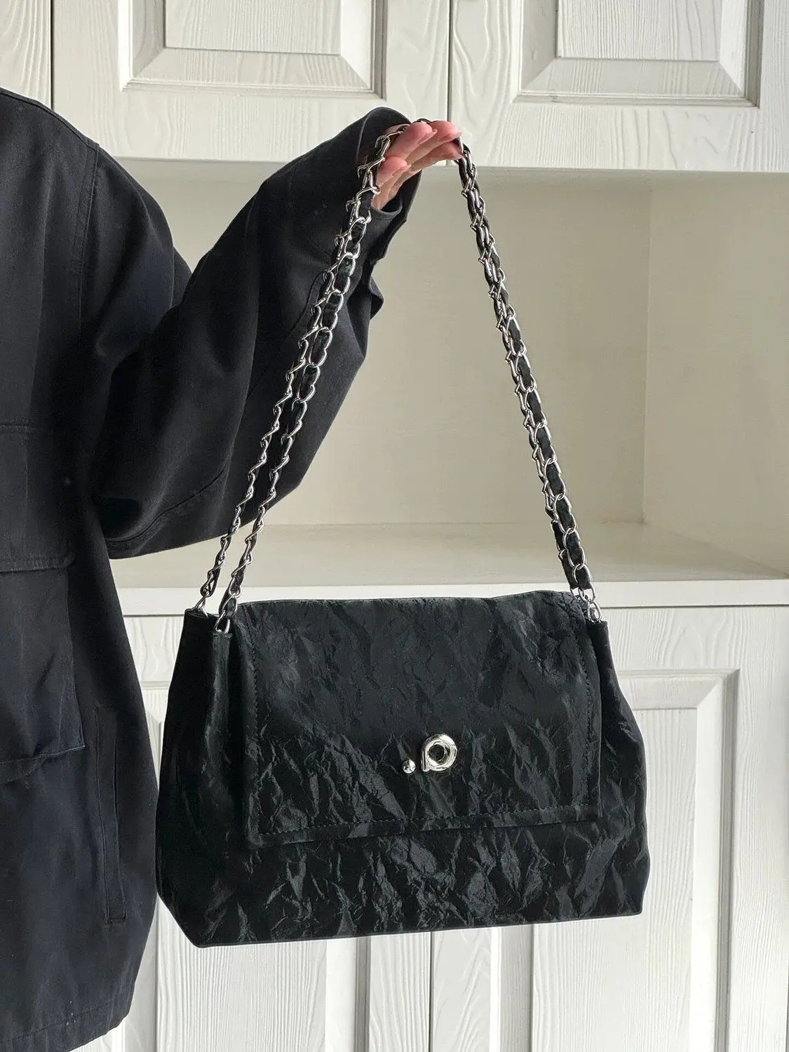 JIAERDI Vintage Khaki Shoulder Bags Wallet Women Retro Chain Casual Large Capacity Tote Bag Ladies Versatile Y2k Handbag 2025