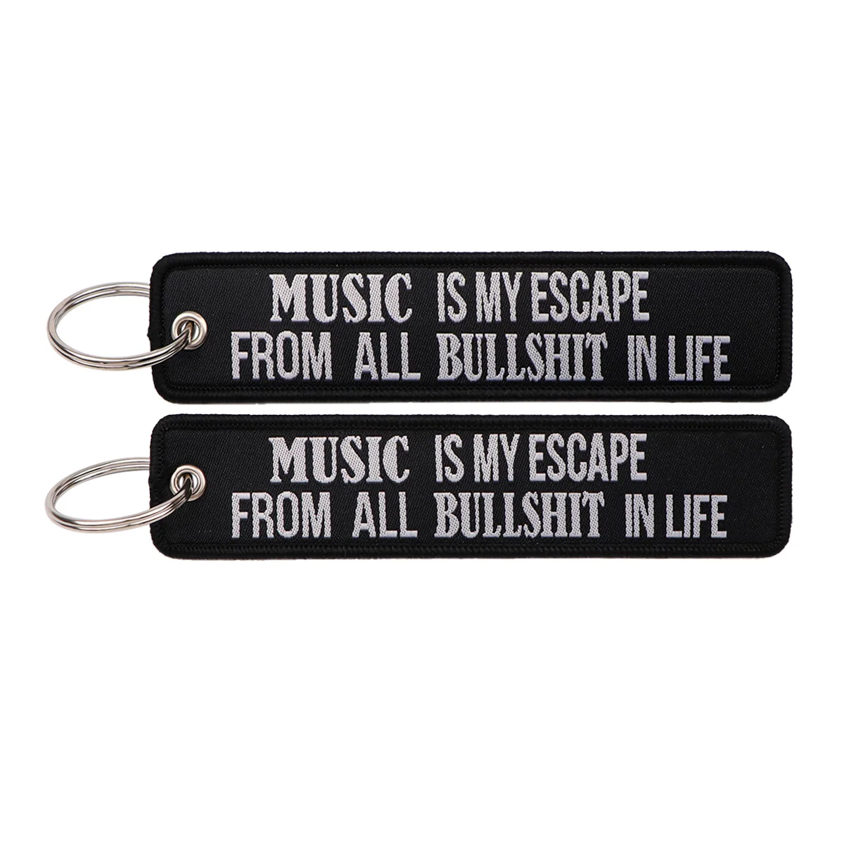 Humorous Embroidered Keychain - Key Ring Holder Accessory and Gift