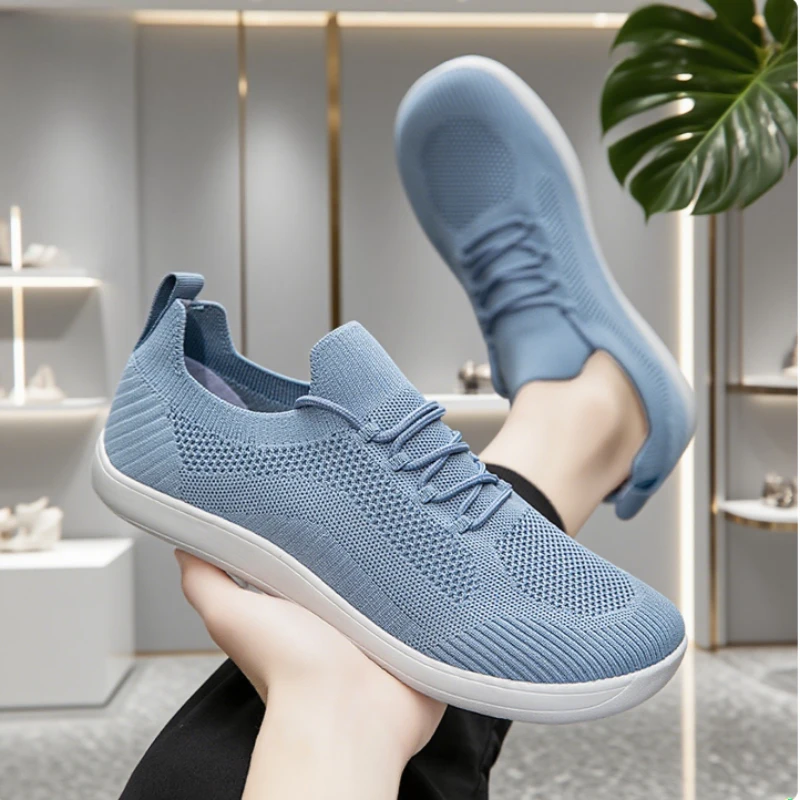Wide Barefoot Shoes for Men Trendy Black Mesh Casual Walking Sneakers Breathable Non-Slip Minimalist Casual Wide Toe Men Shoes