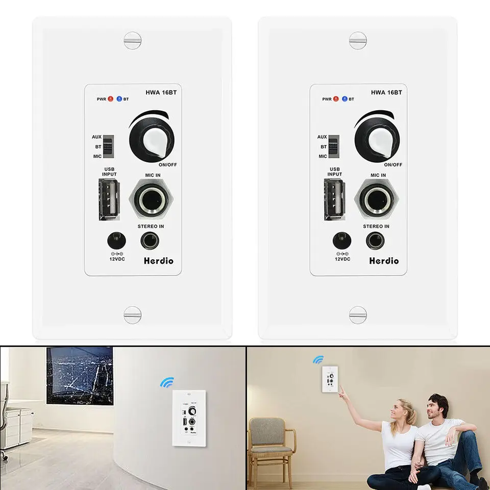 Herdio ホーム オーディオ パッケージ ウォール マウント オーディオ コントロール アンプ レシーバー システムと天井の HCS-418 バスルーム キッチ(並行輸入品) Herdio ホーム オーディオ パッケージ ウォール マウント コントロール
