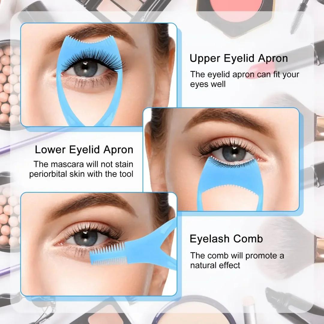 Description Picture 6 of item3pcs Mascara Shield Applicator 3 In 1 Upper Lower Mascara Applicator Plastic Eyelash Eyeliner Protector Eye Cosmetic Tools