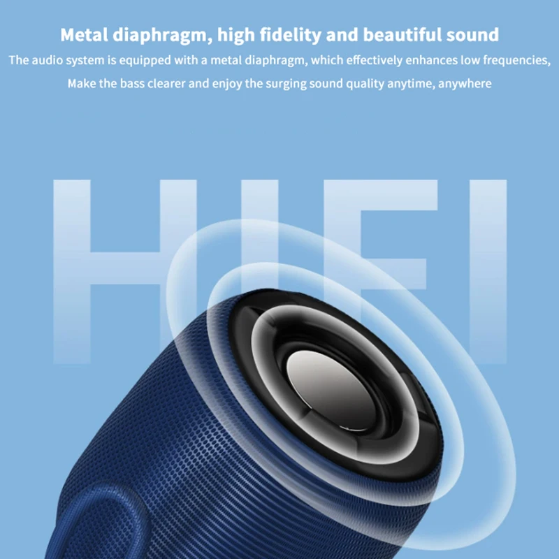Waterproof Wireless Bluetooth Speaker with RGB Lights and HiFi Stereo Sound