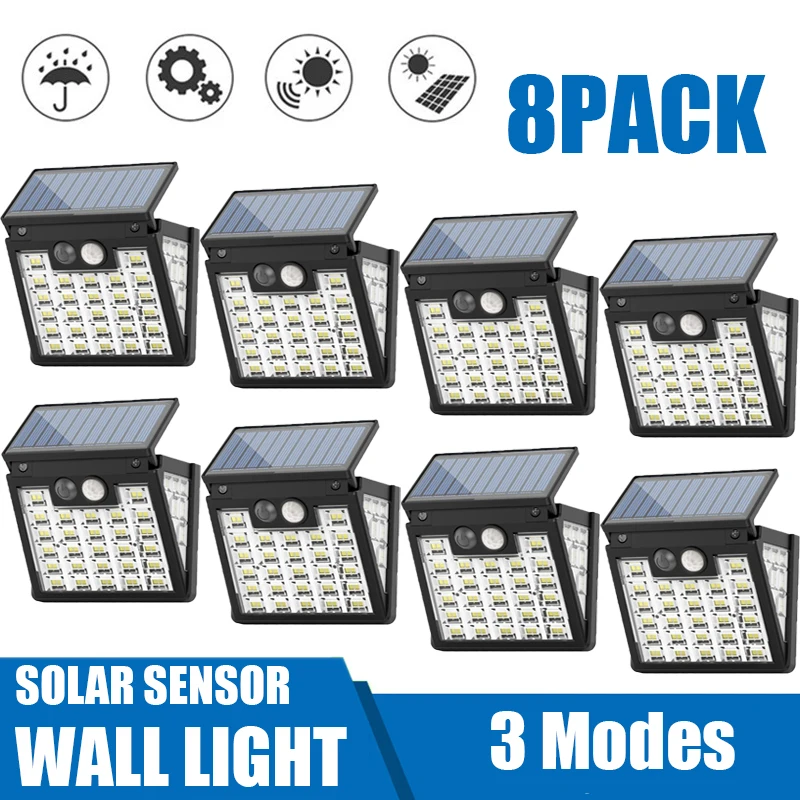 3 MODE LED Solar Light PIR Motion Sensor Light Control LED Lighting Outdoor Waterproof  Solar Wall Light