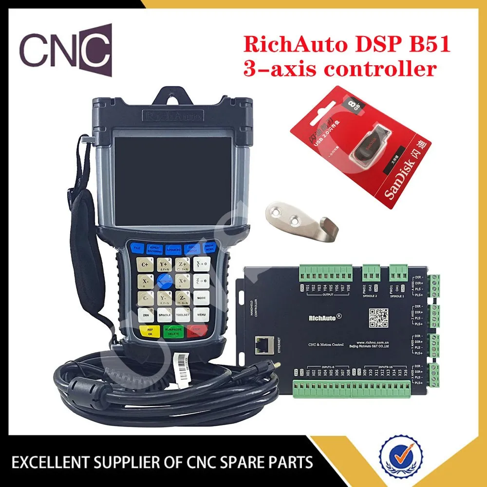 

RichAuto DSP B51 offline 3-axis CNC motion control system handheld engraving machine controller supports standard G code
