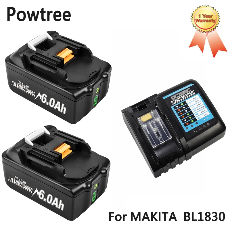 Powtree Bl1830 6.0ah Lithium Ion Rechargeable Replacement For Makita