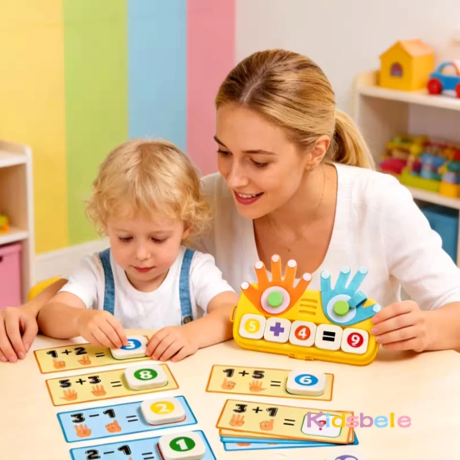 손가락 계산 수학 학습 장난감 조기 교육 몬테소리 장난감 유치원 산술 교육 보조 소년 소녀를위한 생일 선물