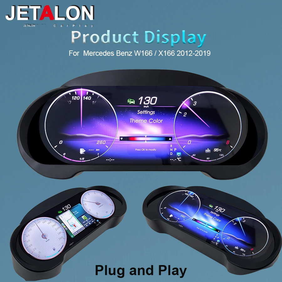 LCD Digital Dashboard Cluster For Benz ML GL GLE GLS W166 X166 2012-2019 Years Auto Instrument Paneel Cockpit Speedme CARPLAY 4