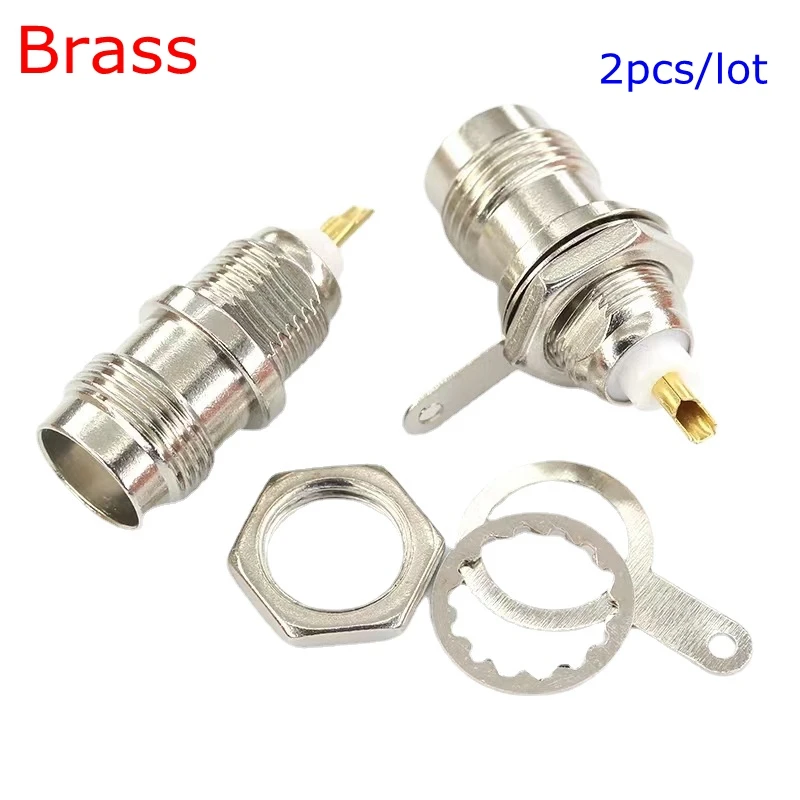 

TNC Female Jack Connector TNC Female Chassis Socket Bullkhead with Nut Washer Solder for Panel Mount Antenna Coax Adapter Brass