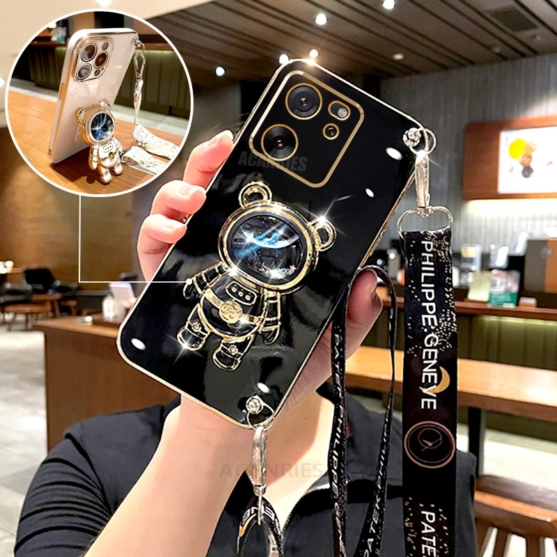 Étui de protection en silicone avec lanière pour Xiaomi Mi 13t Pro 13 12 11 Lite 12t 11t 10t Astronaut Mi13tpro_voghion.com