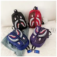 2023 New Shark School Bag Personalized Graffiti Student Backpack Men's and Women's Fashion Trend Travel Bag 1