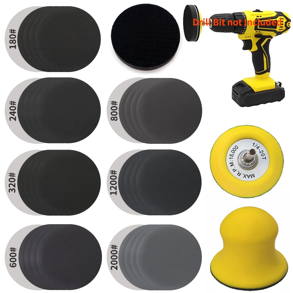 75mmCarHeadlightRestorationKitSiliconCarbideWetDrySandpaper