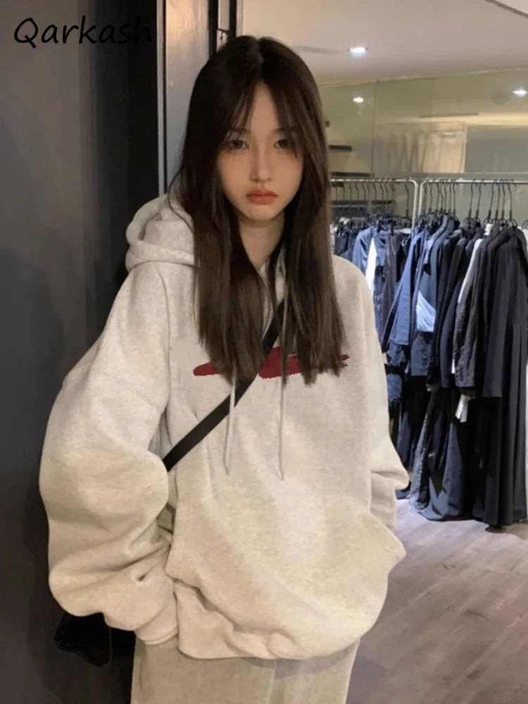 

Hoodies Women Simple Fashion European Style High Street Youthful Casual Loose Chic Daily All-match Cozy Schoolgirls New Charming