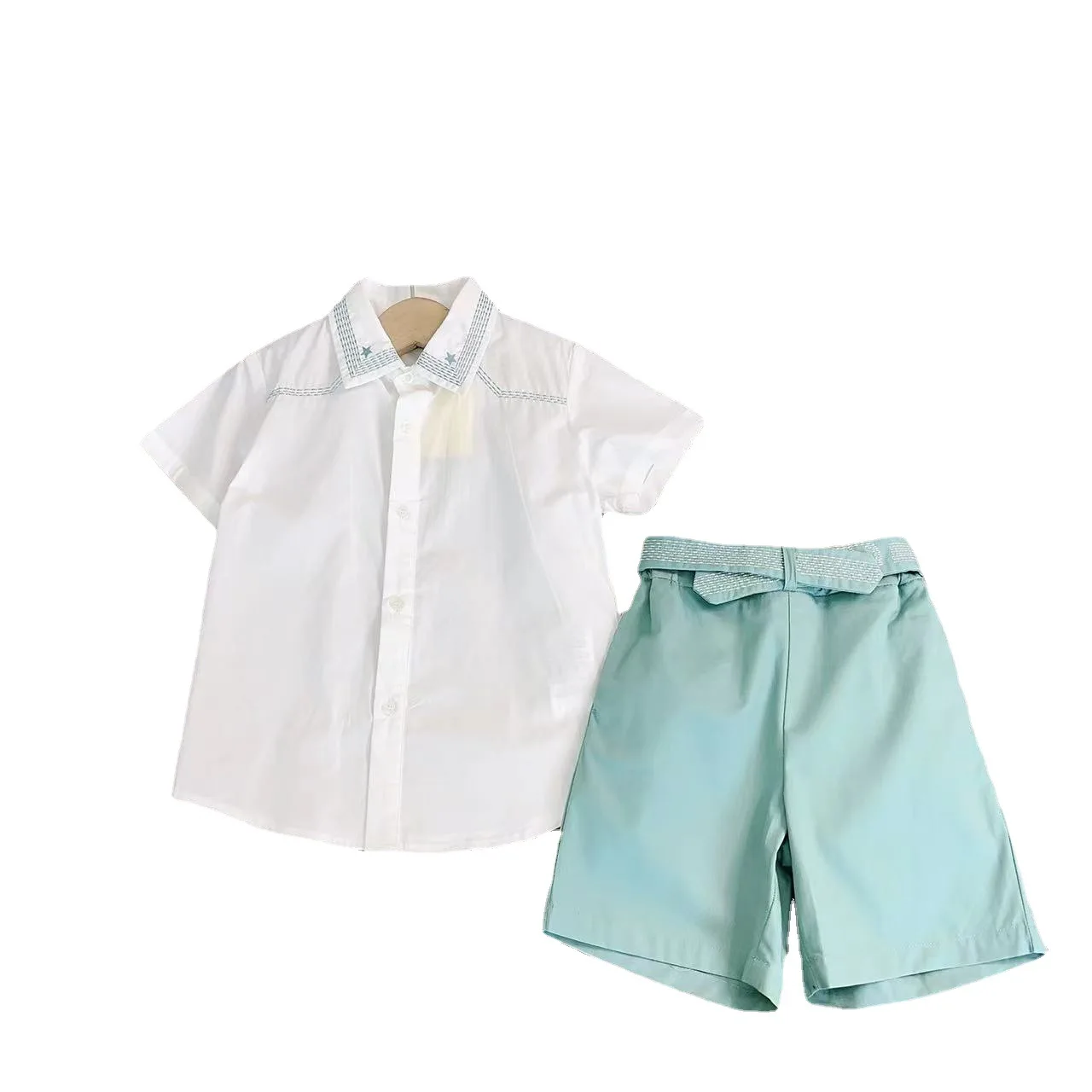 Luxury Boys Outfit Kids Summer Designer Children's Clothing Boy Short Sleeve Shirt Set Fashion Half Sleeve Shorts 2Pcs Suit