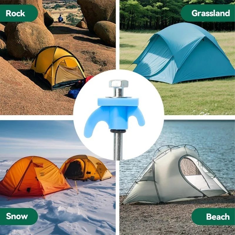 Heavy Duty Metal Spiral Ground Anchors - Set of 10 Camping Tent Stakes with Hex Socket
