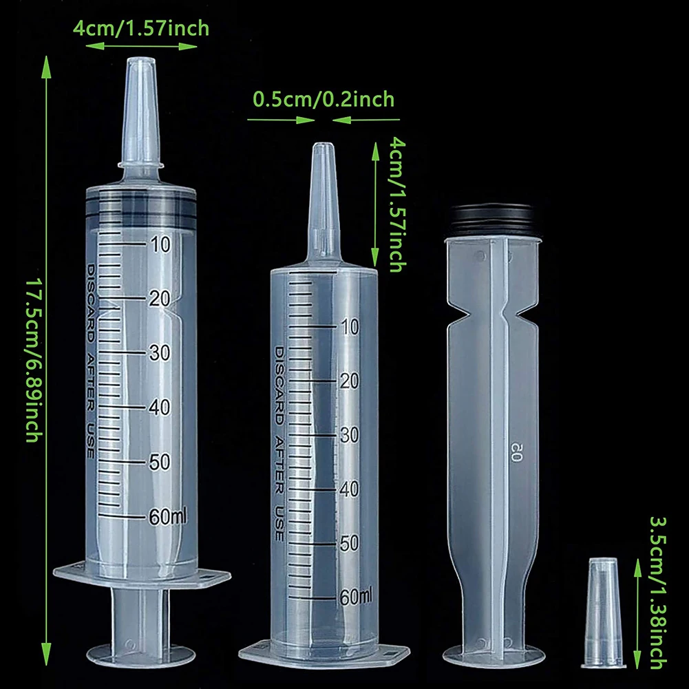 20-150ml Measuring Syringe Glue Filling Plastic Syringe Nutrient Sterile Without Needle Watering Refilling for Animal Feeding 6