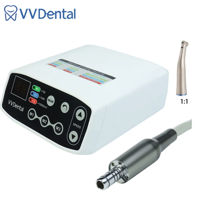 Dental Tools Electric Motor Unit Sanding Motor Low Speed Handpiece with 1:1 Handle Light Contra Angles Dentist