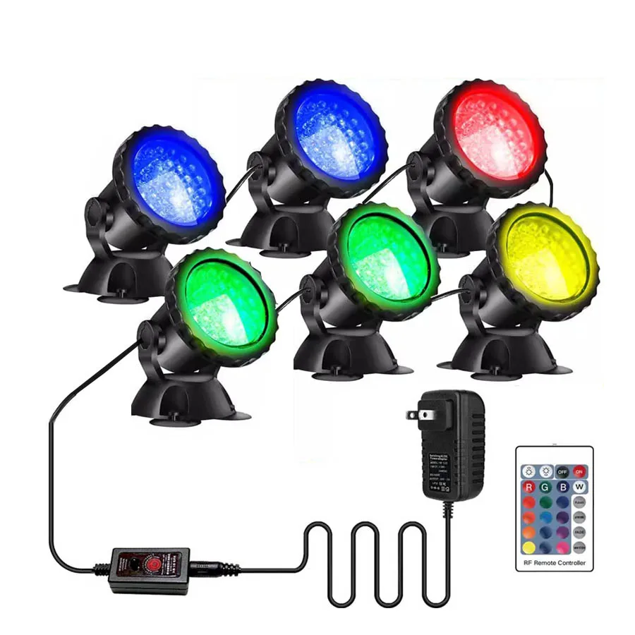 원격 제어 가능한 IP68 방수 수중 분수 조명 RGB 컬러 조경 수중 스포트라..