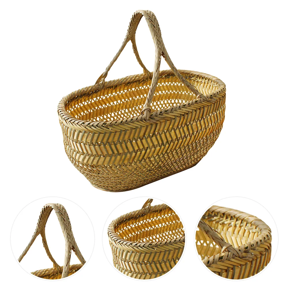 

Large Storage Basket Easter Eggs Basket Woven Plant Baskets Woven Gift Baskets Egg Basket with Handle Decorative Planter Basket