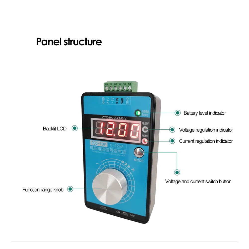 Generatore Segnale 4-20mA 0-24V Portatile - Schermo TFT, Batteria 3000 MAh, Per Test PLC E Strumenti