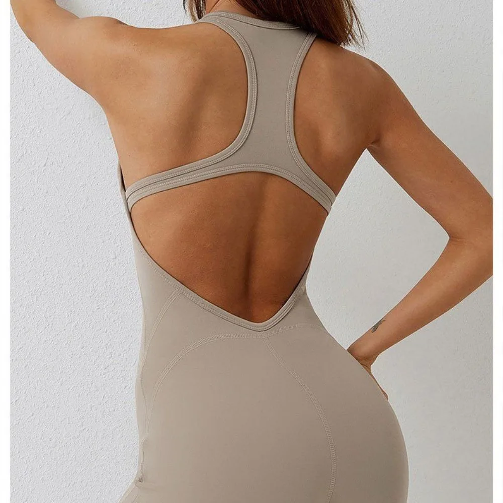 Invisible Open Crotch Outdoor Sex Summer Women's Suit Yoga Jumpsuits Eroticism Skinny Shorts Fitness Training Clothes