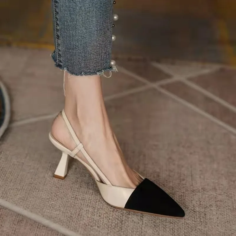High Heels Summer 2024 New Arrival Fashion Buckle Pointed Heel Sandals Women Comfort Simplicity Stilettos Sandalias De Mujer 4