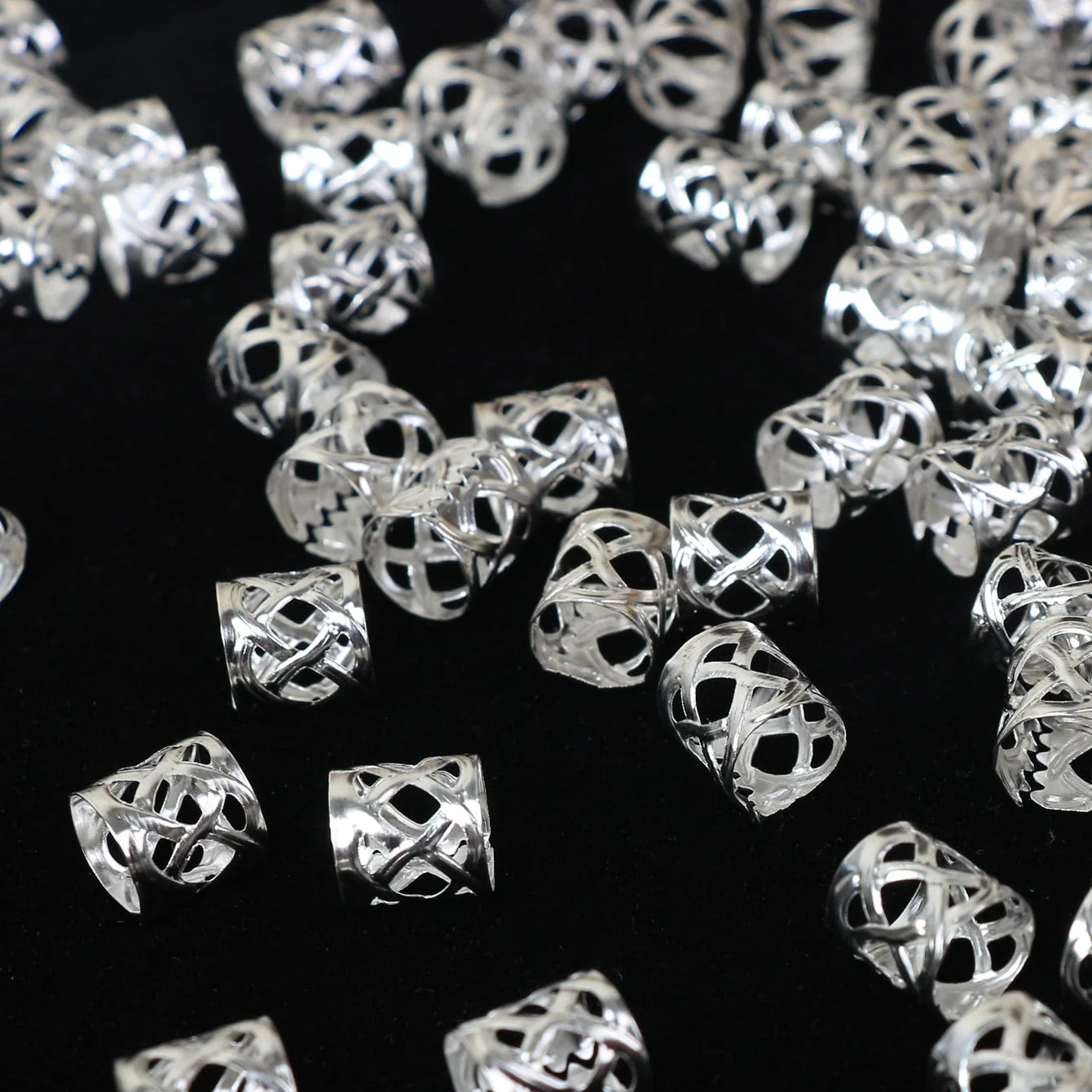50/100 stücke DIY aushöhlen Haarring, Dreadlocks Perlen Haar Geflecht Ringe Clip Angst Haar Flechten Metall Manschetten Dekoration/Zubehör – Detail 17