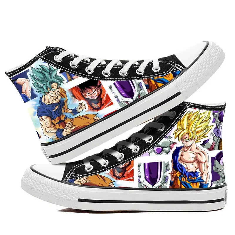 Dragon Ball Son Goku Boys Canvas Shoes Fashion High Upper Anime Vulcanized Shoes Breathable Casual Sneakers Cool Plimsolls Girls men canvas shoes