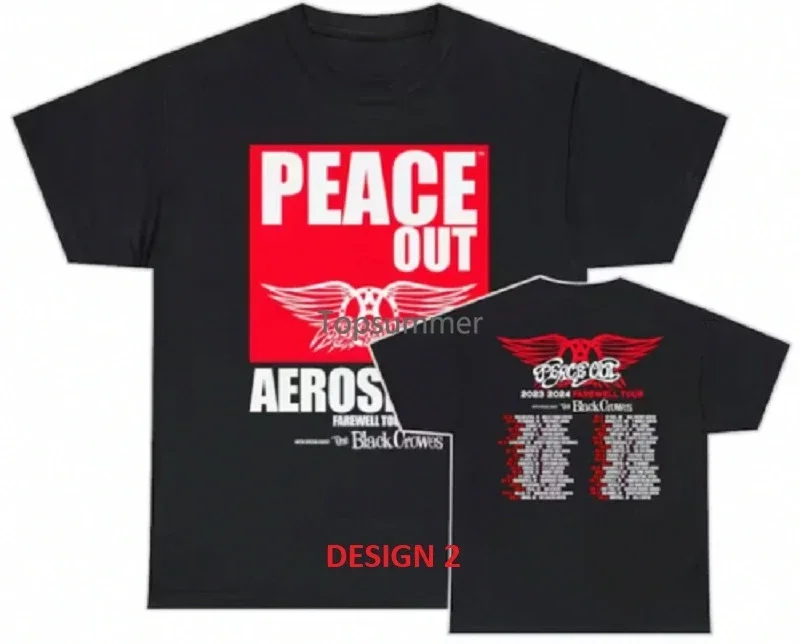 

Aerosmith 2023 – 2024 Peace Out Farewell Tour With Blacks Crowes T Shirt