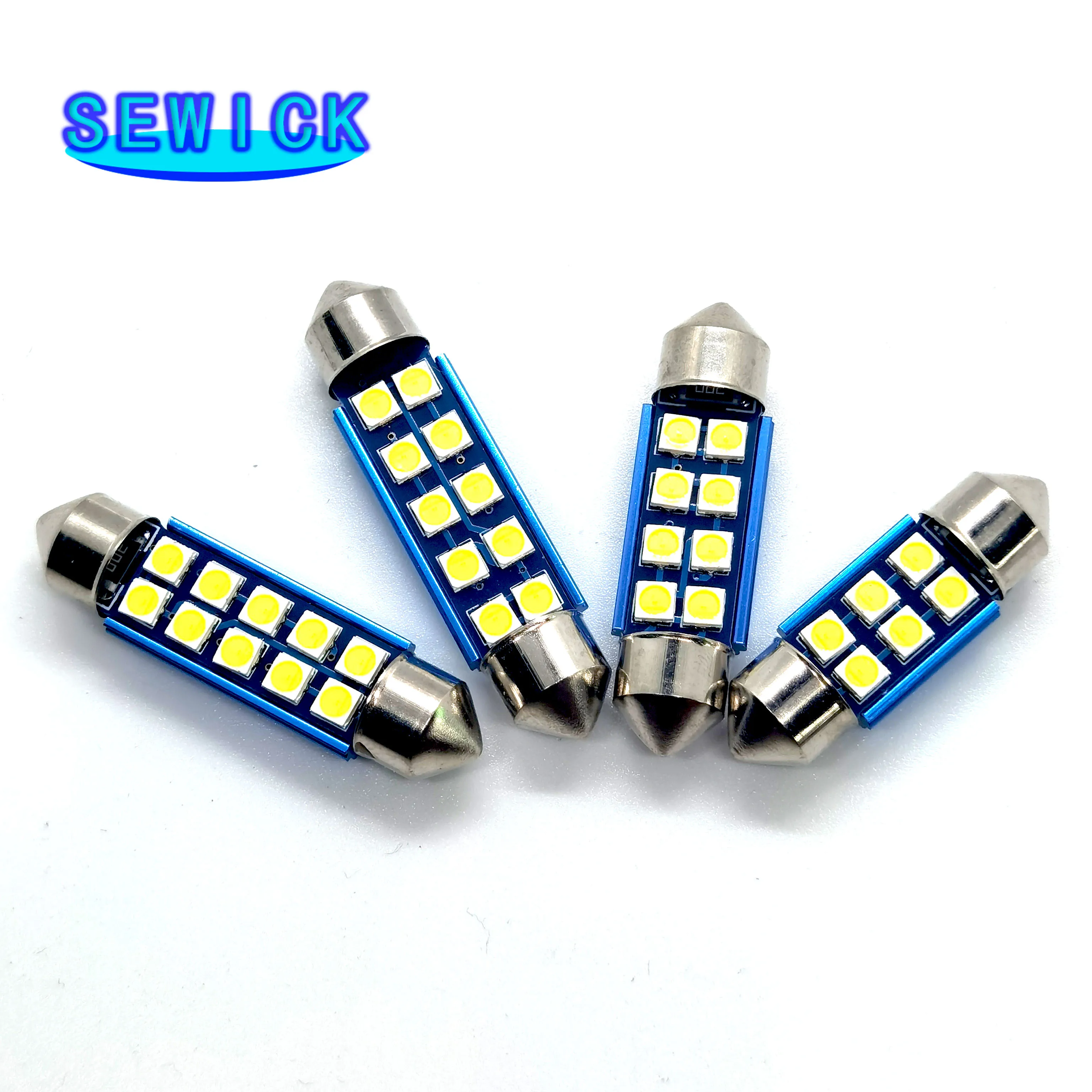 

100 шт. купольные лампы 31 мм, 36 мм, 39 мм, 41 мм, Festoon 10smd, флуоресцентные лампы CANbus C5W для внутреннего освещения, белые лампы для чтения