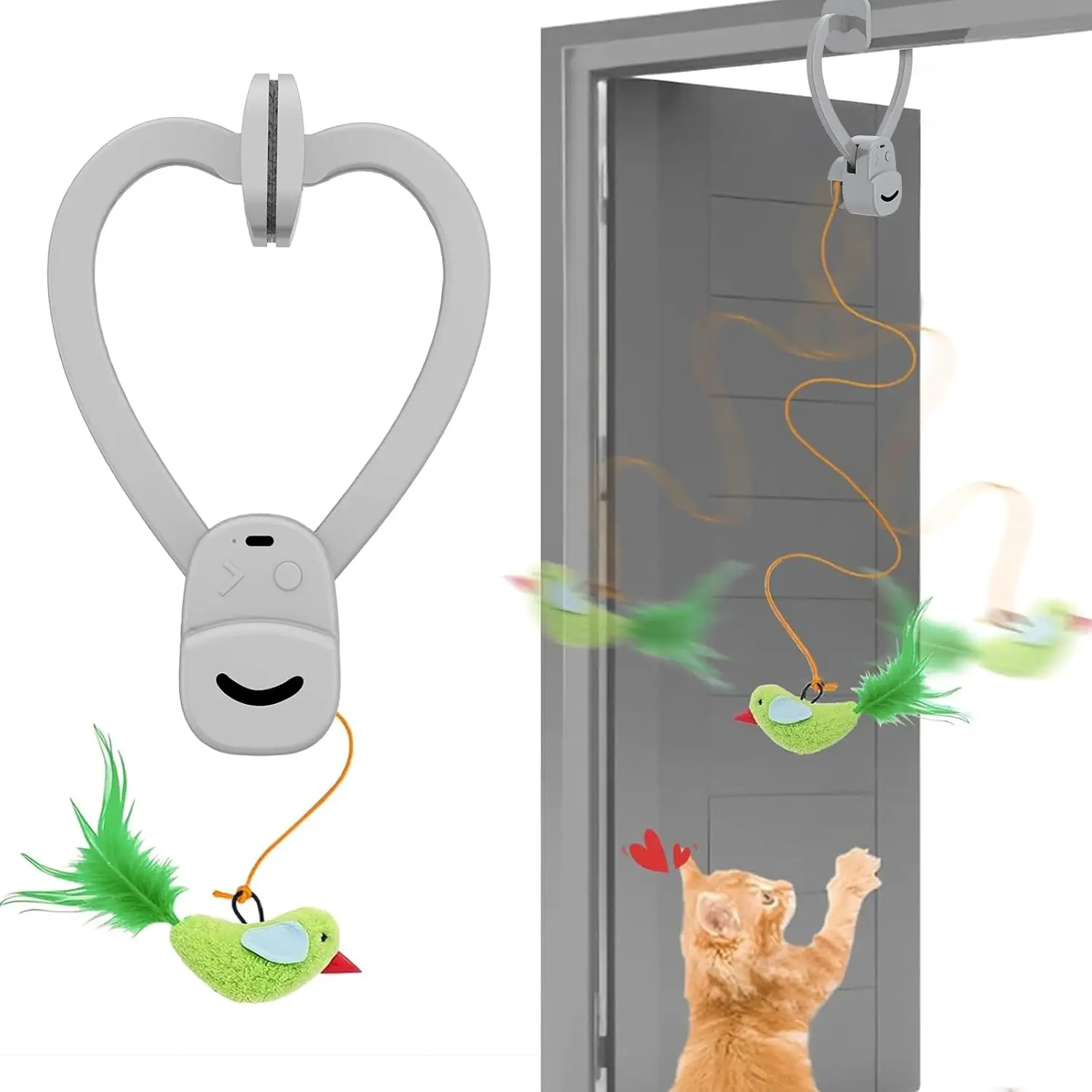 Automatic Cat Teaser Toy – Motorized Flying Bird & Squirrel Lure with Suction Mount |Interactive Enrichment Game for Indoor Cats 1