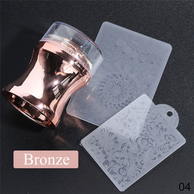 Nail Stamper Scraper Set Metallic Handle Nail Art Stamp For Stamping Polish Print Manicure Image Plate Tool