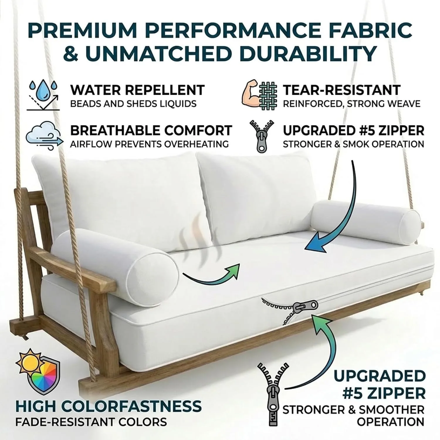 Outdoor Daybed Twin Mattress Cover Set 3