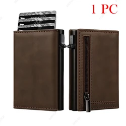 Sleek RFID - Blocking Aluminum Card Holder Wallet (Coffee)